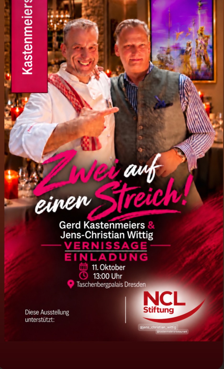 Einladung Vernissage Goldener Reigen – Kastenmeiers Dresden, 11. Oktober 2026